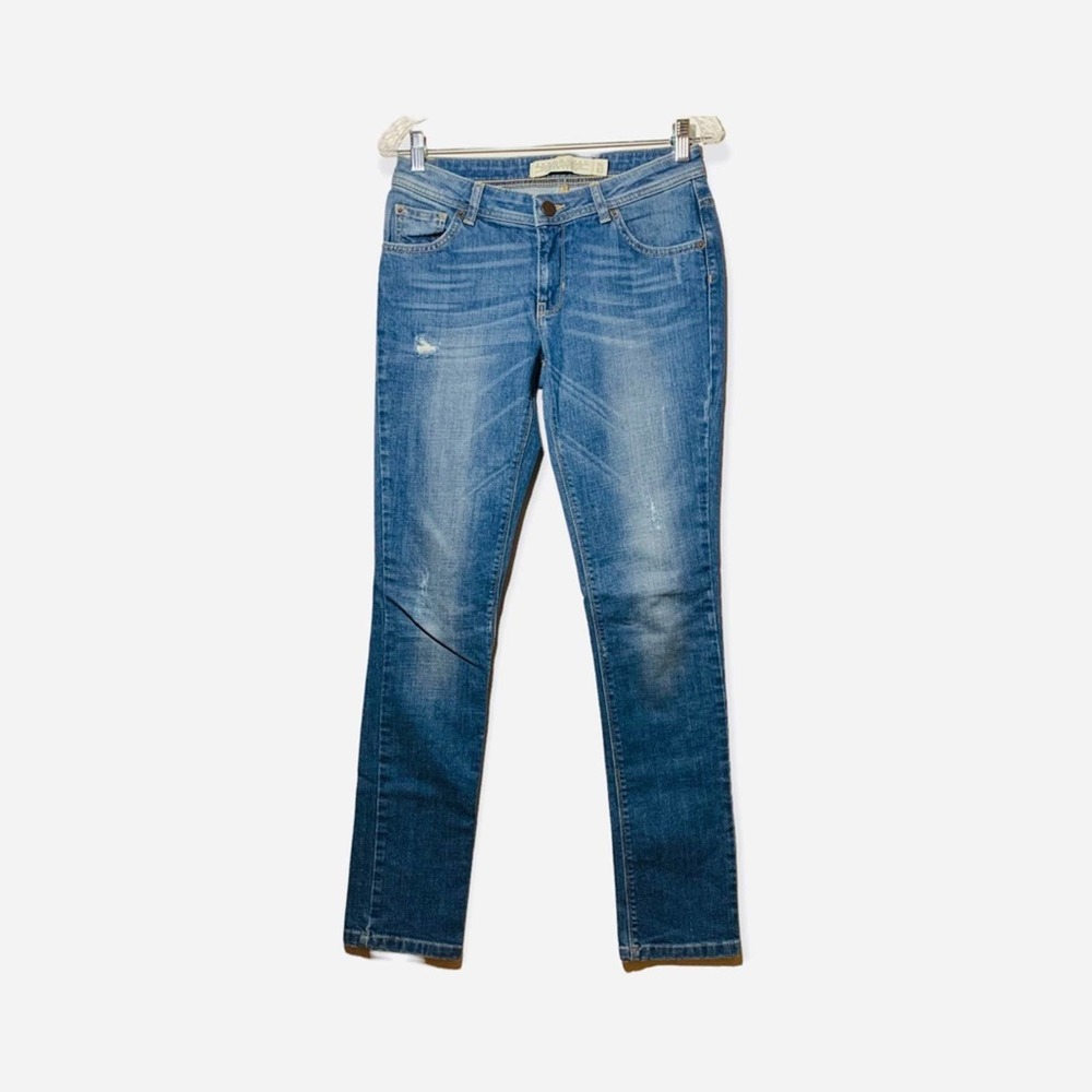 Zara Distressed Aged Denim Premium Jeans sz 6